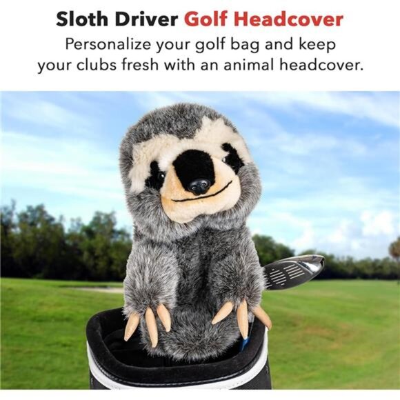 Sloth Golf Driver Headcover | Premium Driver Headcovers | Funny Golf Club Covers - Picture 2 of 7